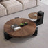 Contemporary Scandinavian Round Square Support Solid Wood End Table 1-Tier For Living Room