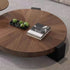 Contemporary Scandinavian Round Square Support Solid Wood End Table 1-Tier For Living Room