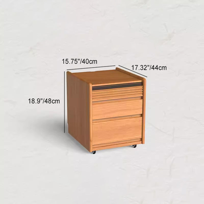 Modern Minimalist Removable Square Glass Solid Wood Nightstand 2-Drawer For Bedroom