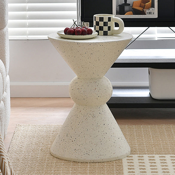 Contemporary Creative Chamfered Triangles Chamfered Rounded Corners Magnesium Oxide End Table 1-Tier For Living Room