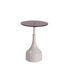 Modern Minimalist Round Cylinder Tempered Glass Metal End Table 1-Tier For Living Room