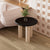 Modern Minimalist Round Cylinder Panel Solid Wood End Table 1-Tier For Living Room