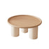 Modern Minimalist Round Cylinder Panel Solid Wood End Table 1-Tier For Living Room