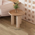 Modern Minimalist Round Cylinder Panel Solid Wood End Table 1-Tier For Living Room