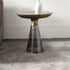 Contemporary Scandinavian Round Cone Tempered Glass Copper Metal Glass End Table 1-Tier For Living Room