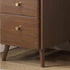 Modern Simplicity Rectangular Wood Brass Nightstand 2-Drawer Storage Wireless Charging For Bedside