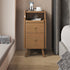 Modern Simplicity Rectangular Wood Brass Nightstand 2-Drawer Storage Wireless Charging For Bedside