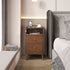 Modern Simplicity Rectangular Wood Brass Nightstand 2-Drawer Storage Wireless Charging For Bedside