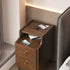 Modern Simplicity Rectangular Wood Brass Nightstand 2-Drawer Storage Wireless Charging For Bedside
