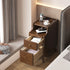 Modern Simplicity Rectangular Wood Brass Nightstand 2-Drawer Storage Wireless Charging For Bedside