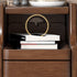 Modern Simplicity Rectangular Wood Brass Nightstand 2-Drawer Storage Wireless Charging For Bedside