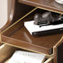 Modern Simplicity Rectangular Wood Brass Nightstand 2-Drawer Storage Wireless Charging For Bedside