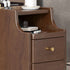 Modern Simplicity Rectangular Wood Brass Nightstand 2-Drawer Storage Wireless Charging For Bedside