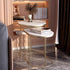 Contemporary Nordic Round Elliptical Combination Slab Iron End Table For Living Room
