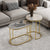 Contemporary Nordic Round Elliptical Combination Slab Iron End Table For Living Room