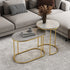 Contemporary Nordic Round Elliptical Combination Slab Iron End Table For Living Room