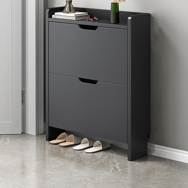 Modern Minimalist Rectangular MDF Metal Shoe Storage 2/3 Drawer Tipping Bucket For Entryways