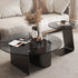 Modern Minimalist Round C-Shaped Glass Carbon Steel End Table For Living Room