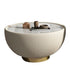 Contemporary Nordic Round Bowl Streak Slab Microfiber Leather Metal Coffee Table For Living Room