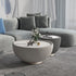 Contemporary Nordic Round Bowl Streak Slab Microfiber Leather Metal Coffee Table For Living Room