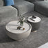 Contemporary Nordic Round Bowl Streak Slab Microfiber Leather Metal Coffee Table For Living Room