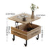 Contemporary Nordic Square Wood Plate Alloy Liftable End Table 1-Storage For Living Room