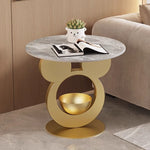 Contemporary Creative Round Mouse Bowl Slab Metal End Table 1-Storage For Living Room