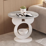 Contemporary Creative Round Mouse Bowl Slab Metal End Table 1-Storage For Living Room