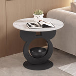 Contemporary Creative Round Mouse Bowl Slab Metal End Table 1-Storage For Living Room