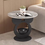 Contemporary Creative Round Mouse Bowl Slab Metal End Table 1-Storage For Living Room