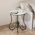 Contemporary Nordic Round Slab Iron Steel End Table 1-Shelf For Living Room