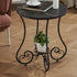 Contemporary Nordic Round Slab Iron Steel End Table 1-Shelf For Living Room