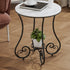 Contemporary Nordic Round Slab Iron Steel End Table 1-Shelf For Living Room