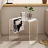 Modern Minimalist M-Shaped Rectangular Acrylic End-Table 1-Storage For Living Room