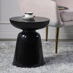 Contemporary Scandinavian Round Fiberglass End Table Stackable For Living Room