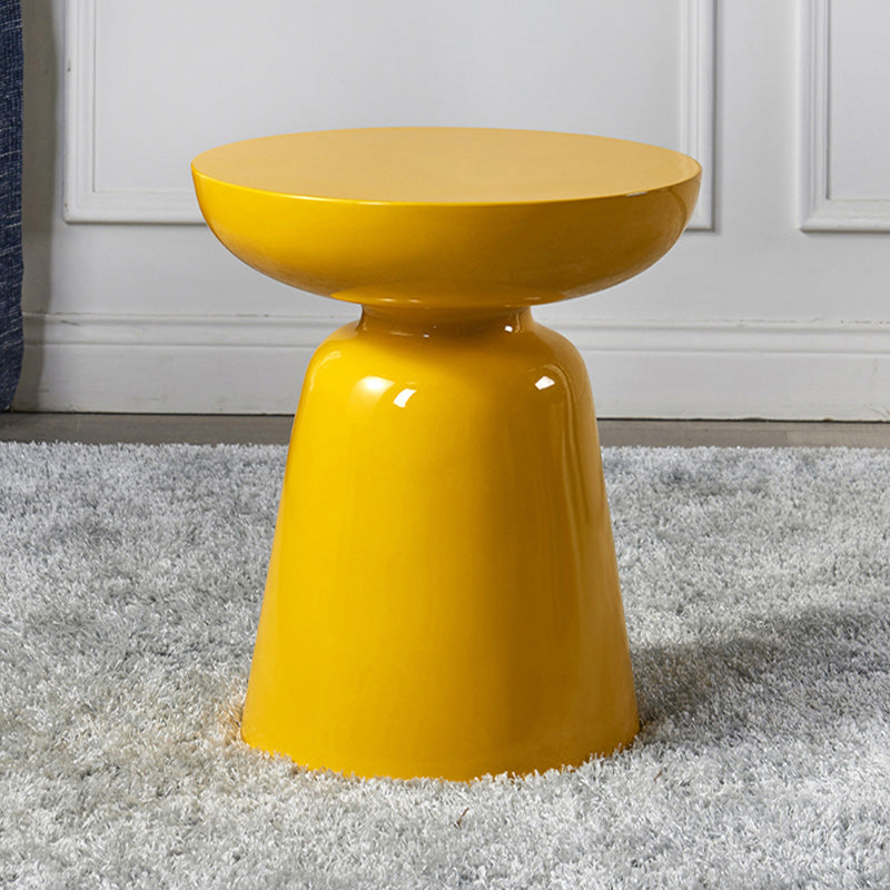 Contemporary Scandinavian Round Fiberglass End Table Stackable For Living Room