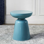 Contemporary Scandinavian Round Fiberglass End Table Stackable For Living Room