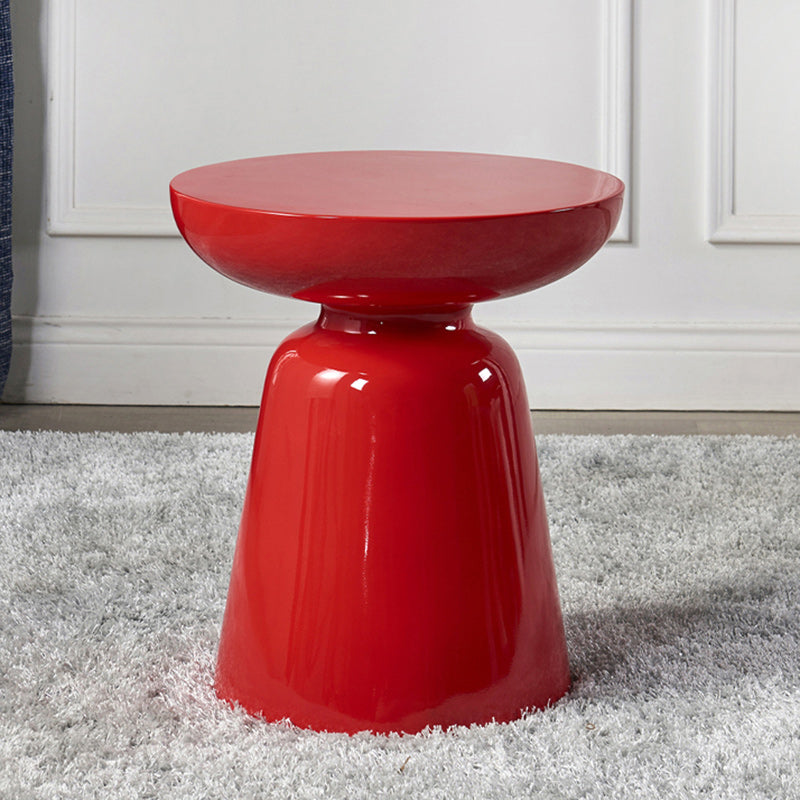 Contemporary Scandinavian Round Fiberglass End Table Stackable For Living Room