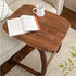 Contemporary Simplicity Rectangular C-Shape Walnut Ash Wood End Table Movable For Living Room