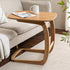 Contemporary Simplicity Rectangular C-Shape Walnut Ash Wood End Table Movable For Living Room