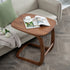 Contemporary Simplicity Rectangular C-Shape Walnut Ash Wood End Table Movable For Living Room