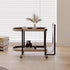 Modern Minimalist Elliptical Carbon Steel Saddle Leather Stainless Steel Shelves Side Table 2-Tier Movable For Living Room