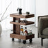 Modern Minimalist Rectangular Walnut Steel ABS Side Table 3-Tier Movable For Living Room