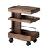 Modern Minimalist Rectangular Walnut Steel ABS Side Table 3-Tier Movable For Living Room