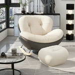 Contemporary Nordic Half-wrapped Design Velvet Fabric Cat-Scratch Resistant Leather Iron Solid Wood Plywood Rocking Chair With Backrest For Living Room