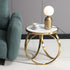 Modern Luxury Round Circle Base Marble Titanium Stainless Steel Coffee Table For Living Room