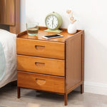 Modern Simplicity Rectangular Bamboo Nightstand 1/3 Drawers Cabinet For Bedroom