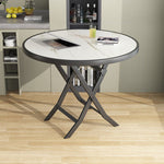 Modern Minimalist Round Marble Metal Dining Table For 4 Seats