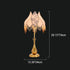 Traditional French Antique Brass Fabric Tassel Lotus Shape 1-Light Table Lamp For Home Office