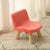 Contemporary Creative Square Cotton Linen Solid Wood Chair Backrest Armless For Living Room